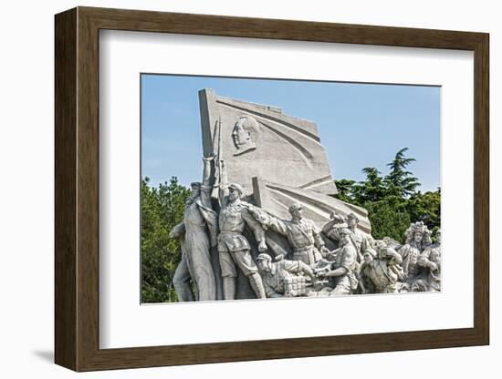 Idealized Statue of Socialist Workers Next to Mao's Museum, Tiananmen Square, Beijing, China-Gavin Hellier-Framed Photographic Print