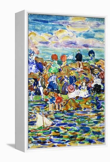 Idlers on the Beach-Maurice Brazil Prendergast-Framed Premier Image Canvas