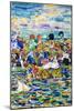 Idlers on the Beach-Maurice Brazil Prendergast-Mounted Giclee Print