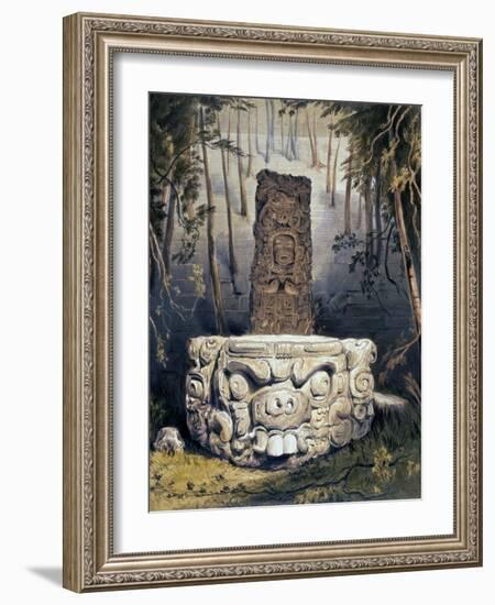 Idol and Altar at Copan-Frederick Catherwood-Framed Giclee Print