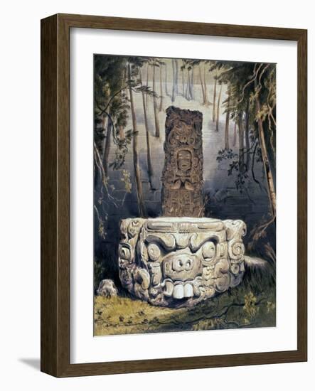 Idol and Altar at Copan-Frederick Catherwood-Framed Giclee Print