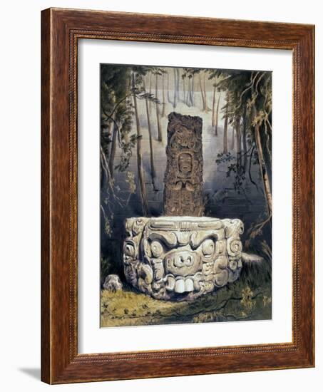 Idol and Altar at Copan-Frederick Catherwood-Framed Giclee Print