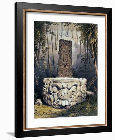 Idol and Altar at Copan-Frederick Catherwood-Framed Giclee Print