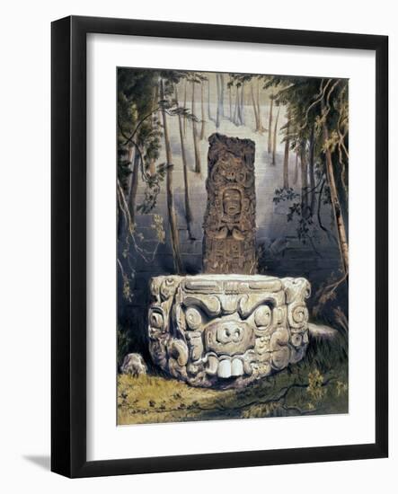 Idol and Altar at Copan-Frederick Catherwood-Framed Giclee Print