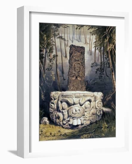 Idol and Altar at Copan-Frederick Catherwood-Framed Giclee Print