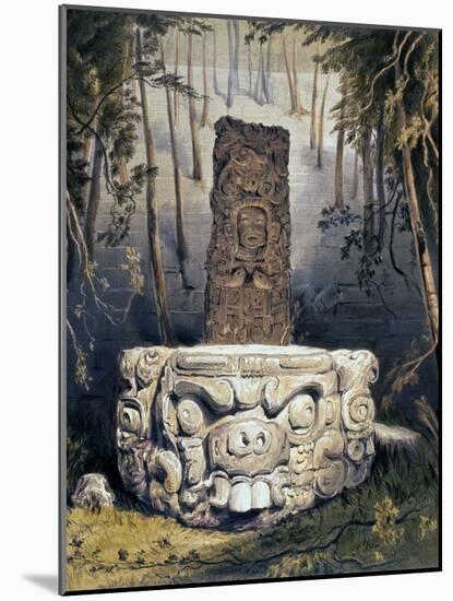 Idol and Altar at Copan-Frederick Catherwood-Mounted Giclee Print