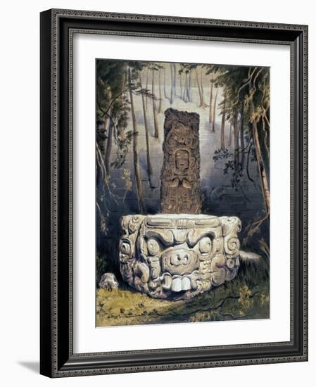 Idol and Altar at Copan-Frederick Catherwood-Framed Giclee Print