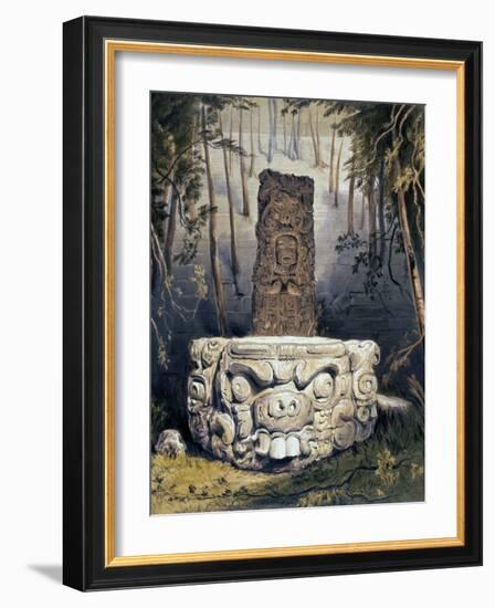 Idol and Altar at Copan-Frederick Catherwood-Framed Giclee Print