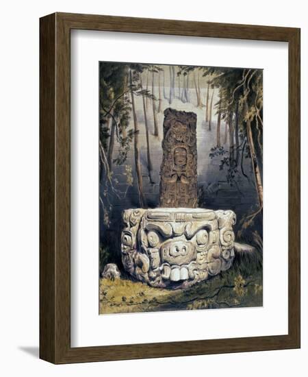 Idol and Altar at Copan-Frederick Catherwood-Framed Giclee Print