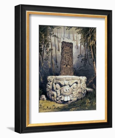 Idol and Altar at Copan-Frederick Catherwood-Framed Giclee Print