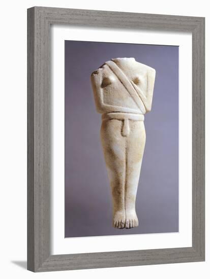 Idol in Marble from Syros, Greece. Cycladic Civilization, 3500-1050 BC-null-Framed Giclee Print