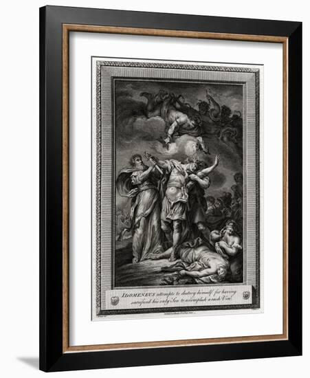 Idomeneus Attempts to Destroy Himself for Having Sacrificed His Only Son..., 1775-W Walker-Framed Giclee Print