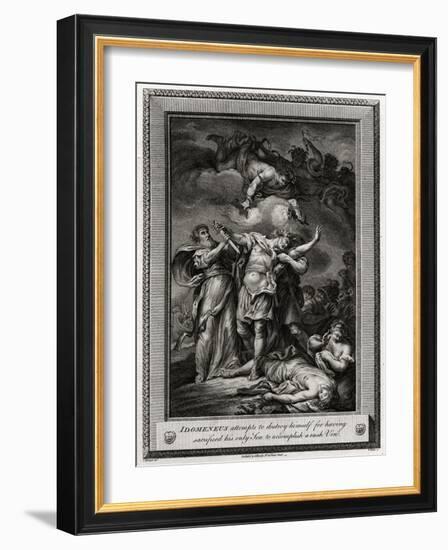 Idomeneus Attempts to Destroy Himself for Having Sacrificed His Only Son..., 1775-W Walker-Framed Giclee Print