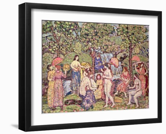 'Idyll', Nudes in a Landscape, 1913-15 (Oil on Canvas)-Maurice Brazil Prendergast-Framed Giclee Print
