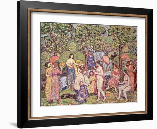 'Idyll', Nudes in a Landscape, 1913-15 (Oil on Canvas)-Maurice Brazil Prendergast-Framed Giclee Print