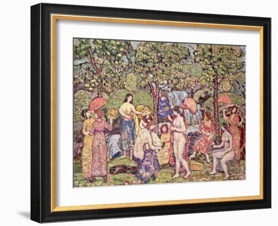 'Idyll', Nudes in a Landscape, 1913-15 (Oil on Canvas)-Maurice Brazil Prendergast-Framed Giclee Print