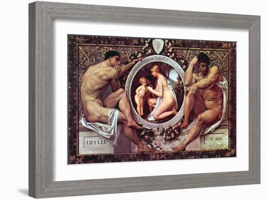 Idyll-Gustav Klimt-Framed Art Print