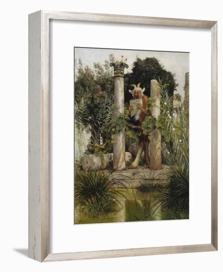 Idylle (Pan, Die Syrinx Blasend), 1875-Arnold Bocklin-Framed Giclee Print