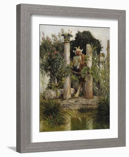 Idylle (Pan, Die Syrinx Blasend), 1875-Arnold Bocklin-Framed Giclee Print