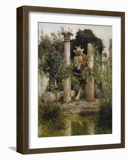 Idylle (Pan, Die Syrinx Blasend), 1875-Arnold Bocklin-Framed Giclee Print