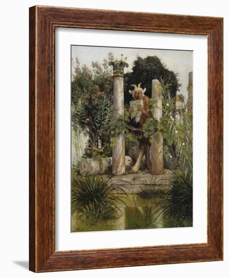 Idylle (Pan, Die Syrinx Blasend), 1875-Arnold Bocklin-Framed Giclee Print