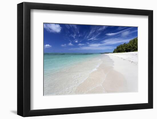 Idyllic Beach Scene with Blue Sky, Aquamarine Sea and Soft Sand, Ile Aux Cerfs-Lee Frost-Framed Photographic Print