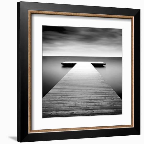 Idyllic Lake Jetty-H^ Biebel-Framed Art Print