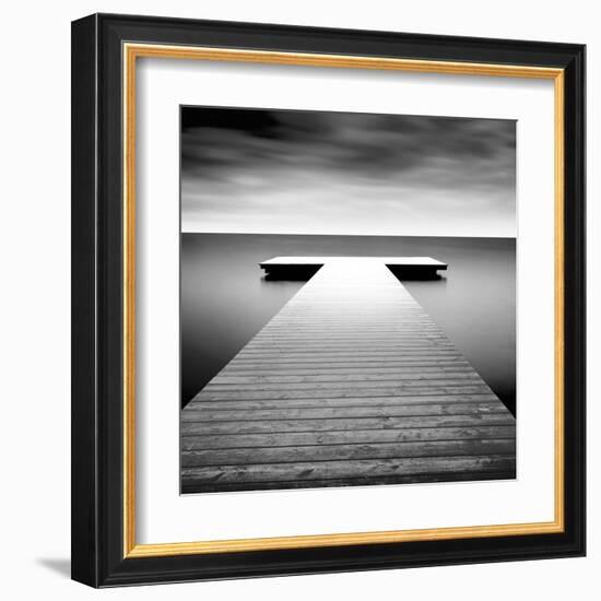 Idyllic Lake Jetty-H^ Biebel-Framed Art Print