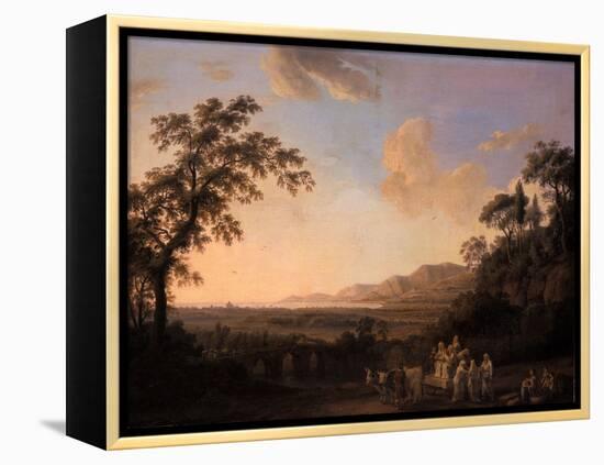 Idyllic Landscape at Dusk, 1782-Jacob-Philippe Hackert-Framed Premier Image Canvas