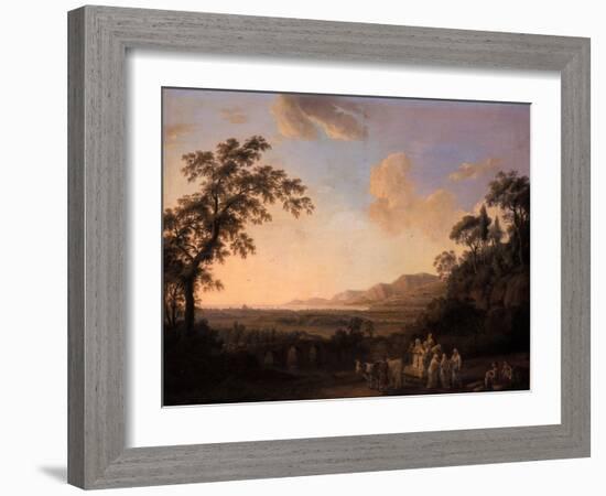 Idyllic Landscape at Dusk, 1782-Jacob-Philippe Hackert-Framed Giclee Print