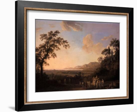 Idyllic Landscape at Dusk, 1782-Jacob-Philippe Hackert-Framed Giclee Print