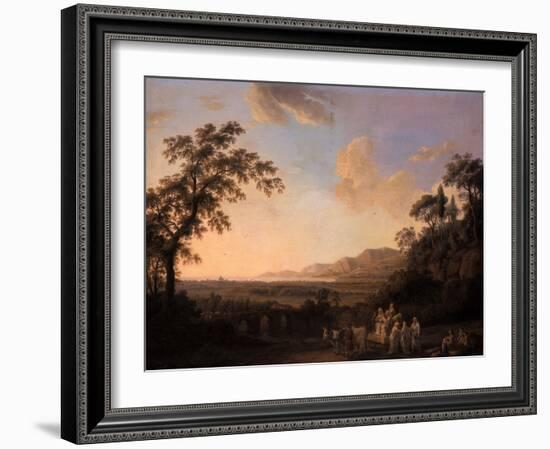 Idyllic Landscape at Dusk, 1782-Jacob-Philippe Hackert-Framed Giclee Print