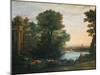 Idyllic Landscape During Sunset, 1670-Claude Lorraine-Mounted Giclee Print