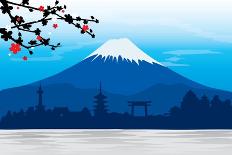 Mountain Fuji Japan Sakura View Landscape Travel Place Vector-Ienjoyeverytime-Art Print