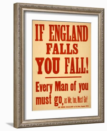 If England Falls You Fall! Every Man of You Must Go-null-Framed Giclee Print