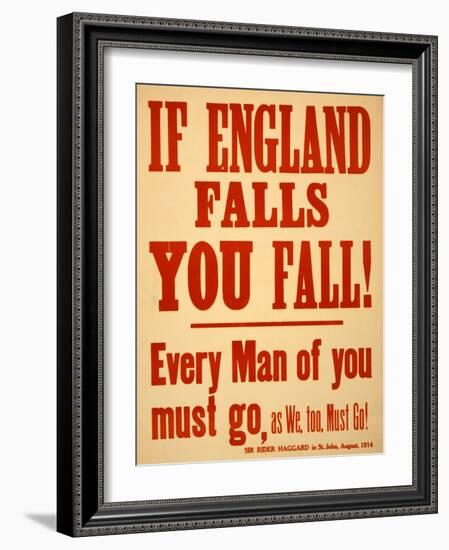 If England Falls You Fall! Every Man of You Must Go-null-Framed Giclee Print