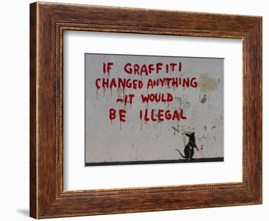 If Graffiti changed anything-Banksy-Framed Giclee Print