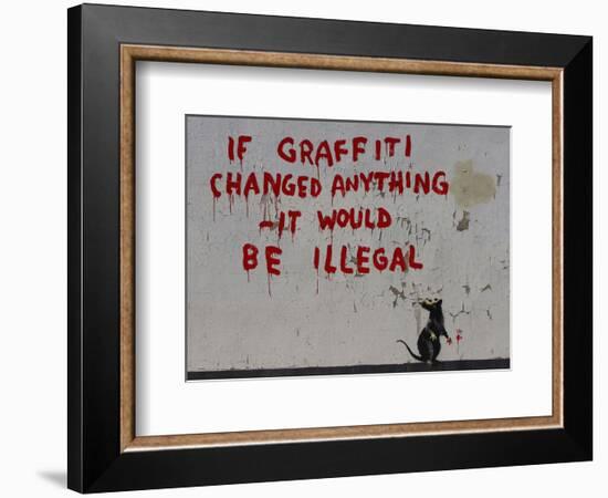 If Graffiti changed anything-Banksy-Framed Giclee Print