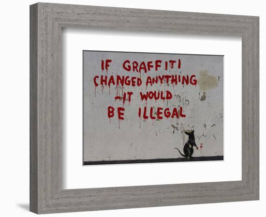 If Graffiti changed anything-Banksy-Framed Giclee Print