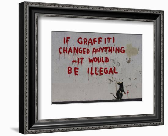 If Graffiti changed anything-Banksy-Framed Giclee Print