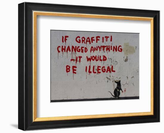 If Graffiti changed anything-Banksy-Framed Giclee Print