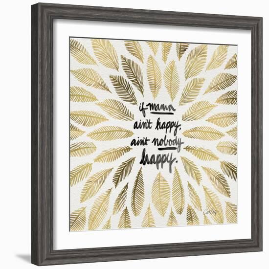 If Mama Aint Happy - Gold and Black – Coquillette-Cat Coquillette-Framed Giclee Print