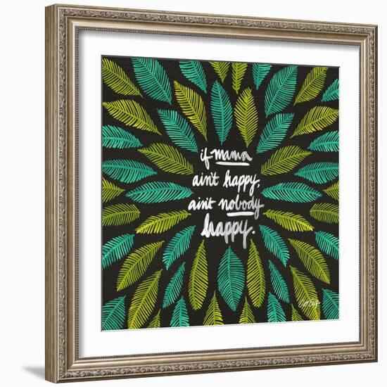 If Mama Aint Happy - Green and Black – Coquillette-Cat Coquillette-Framed Giclee Print