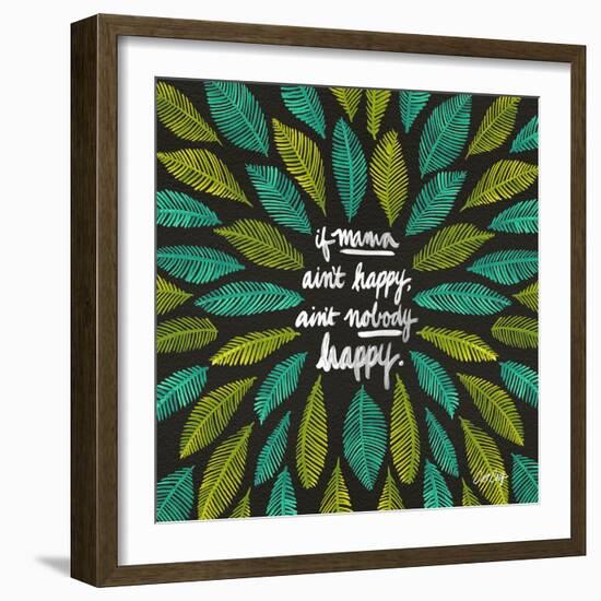 If Mama Aint Happy - Green and Black – Coquillette-Cat Coquillette-Framed Giclee Print