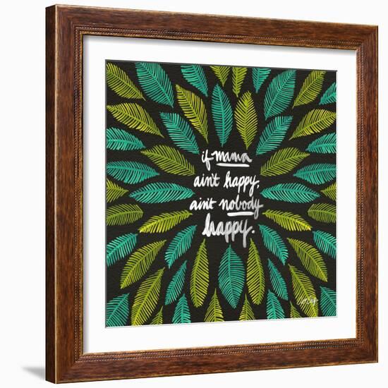 If Mama Aint Happy - Green and Black – Coquillette-Cat Coquillette-Framed Giclee Print