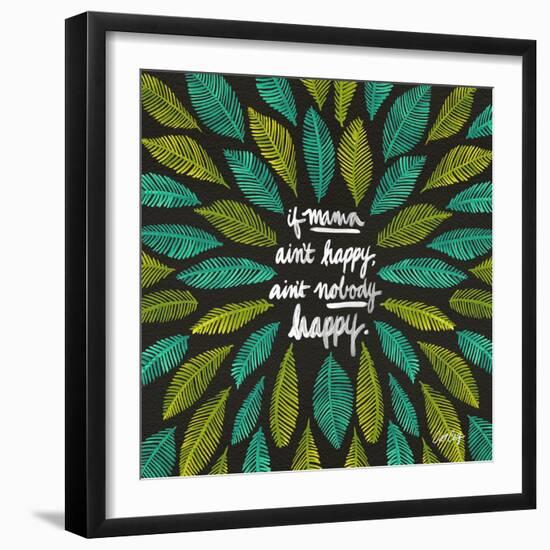 If Mama Aint Happy - Green and Black – Coquillette-Cat Coquillette-Framed Giclee Print