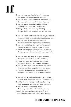 If You Can' Art Print - Rudyard Kipling If You Can' Art Print - Rudyard Kipling