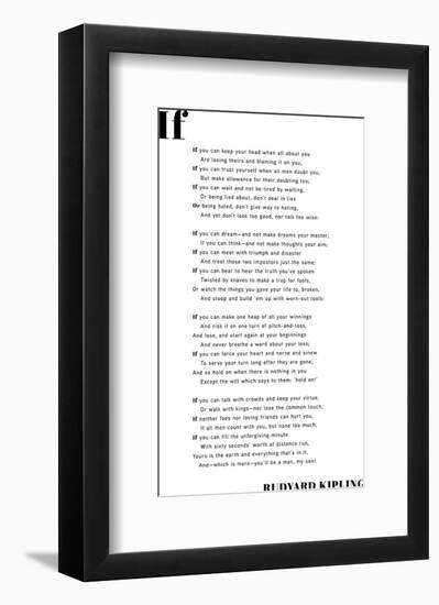 If You Can-Rudyard Kipling-Framed Art Print