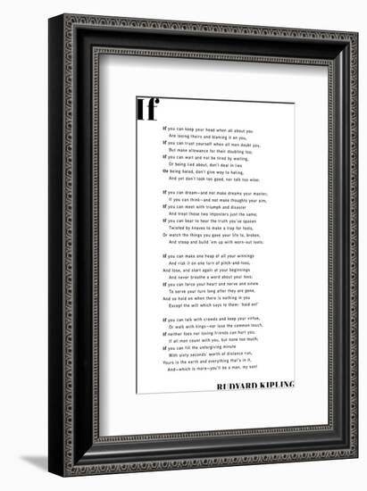 If You Can-Rudyard Kipling-Framed Art Print