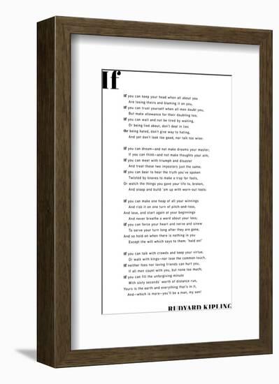 If You Can-Rudyard Kipling-Framed Art Print